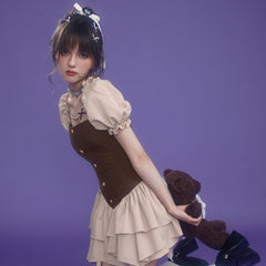 Sweet and playful waist irregular dress - MEIMMEIM(メイムメイム)