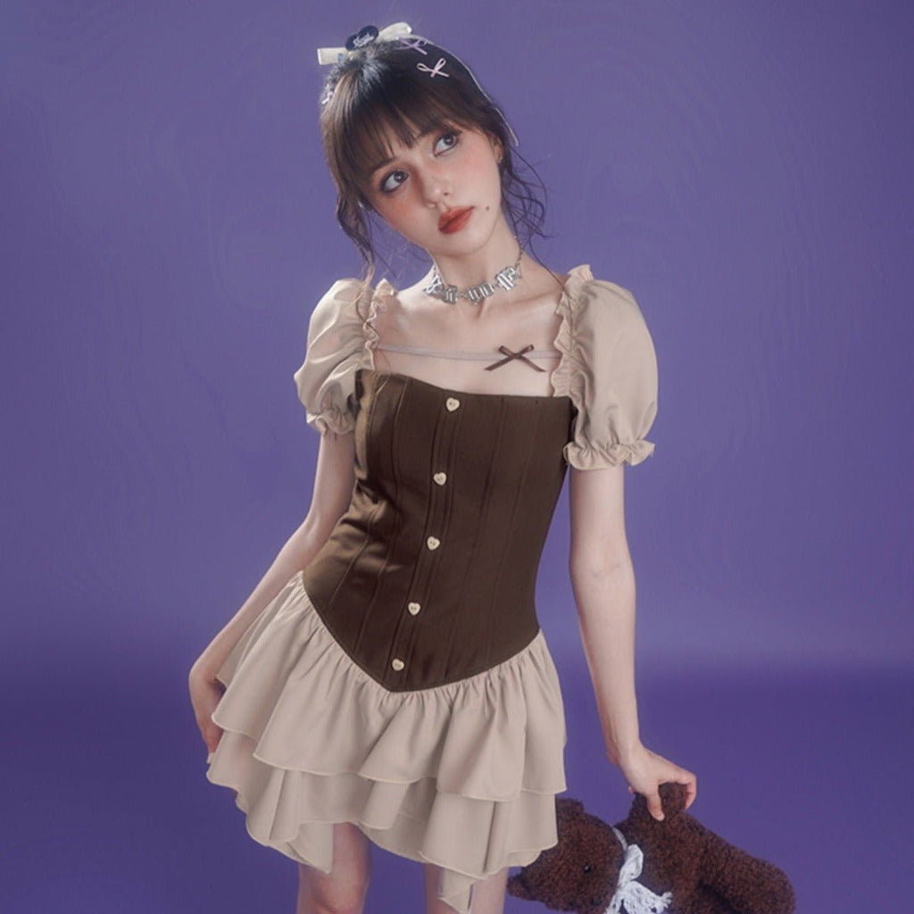 Sweet and playful waist irregular dress - MEIMMEIM(メイムメイム)