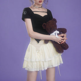 Sweet texture strappy skirt princess skirt - MEIMMEIM(メイムメイム)