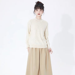 Well-tailored palace style stand-up collar long-sleeved sweater - MEIMMEIM(メイムメイム)