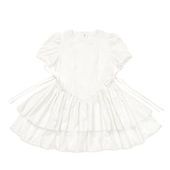 White French retro pleated cake dress short-sleeved skirt - MEIMMEIM(メイムメイム)