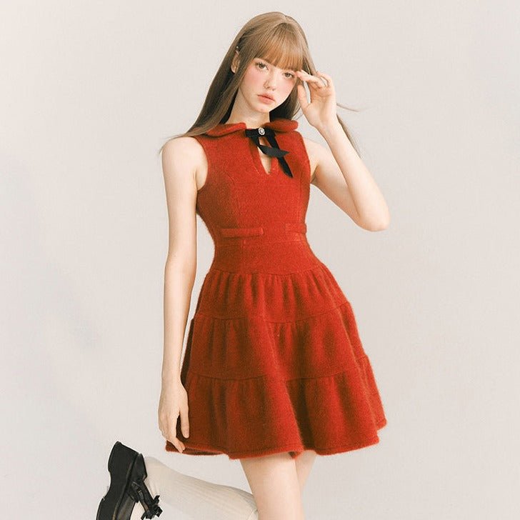 Wine Dress Mulled Wine Dress Red Velvet - MEIMMEIM(メイムメイム)