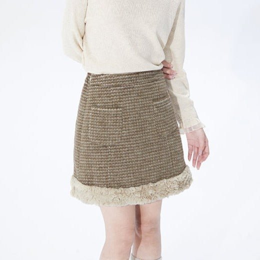 Woolen half-length dress high waist - MEIMMEIM(メイムメイム)