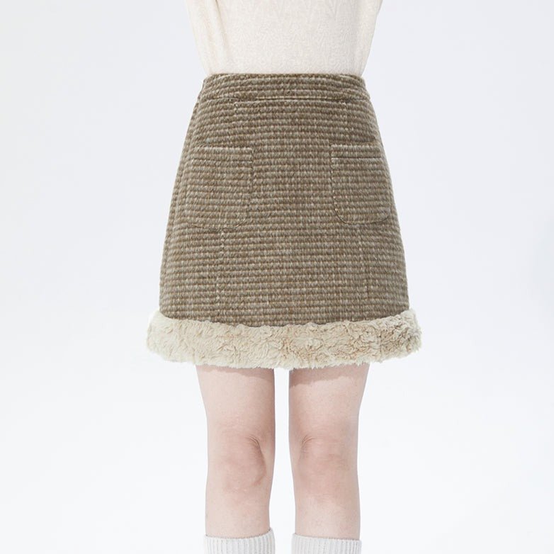 Woolen half-length dress high waist - MEIMMEIM(メイムメイム)